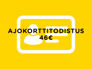 Ajokorttitodistus 46€, Laajennettu 73€ - Perusterveys